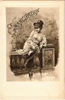 Emancipation lady art postcard