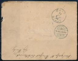1894 1kr levél darabon Budapestről Grazba, onnan visszaküldve 2 db osztrák portóval