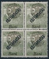 Nagyvárad 1919 Köztársaság/Arató 40f 4-es tömb eltolódott felülnyomással, a BANI szó alulra került, ...