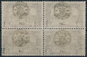 Nagyvárad 1919 Parlament 3K 4-es tömbben a felülnyomás részleges gépszínátnyomatával, Bodor vizsgáló...