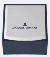 Jacques Lemans karóra, fém szíjjal, kvarc, dátumkijelzéssel, működik, dobozában. leírással d: 42 mm