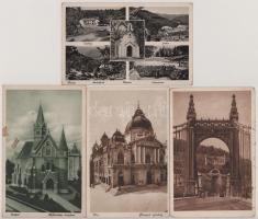4 db RÉGI magyar város képeslap / 4 pre-1945 Hungarian town postcards