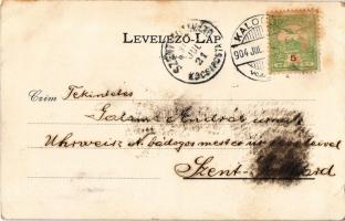 1904 Kalocsa, kálvária, Irgalmas növendékek. Art Nouveau, floral + "Szentgotthárd kocsiposta&qu...