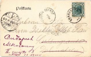 1905 Colle Isarco, Gossensass (Südtirol); general view with railway station, locomotive, train (smal...