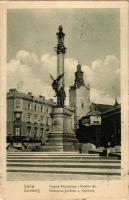 1910 Lviv, Lwów, Lemberg; Pomnik Mickiewicza i Katedra lac / Miczkiewicz-Denkmal u. Katedrale / monu...