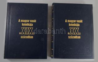 A magyar vasút krónikája a XIX.-XX. században 1-2. Bp., 2005. MÁV. 398 + 420 p. Aranyozott, kiadói m...