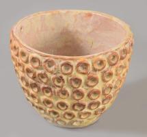 Iparművész kaspó, jelzett, hibátlan, m: 13 cm