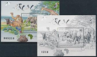 1997 Földrészek állatai (I.) - Afrika feketenyomat blokk fekete sorszámmal + normál blokk (20.000)