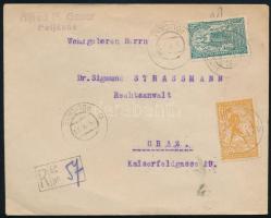 1920 Ajánlott levél vegyes bérmentesítéssel, "POLICANE"