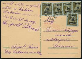 1945 (4. díjszabás) Távolsági levelezőlap 40P bérmentesítéssel