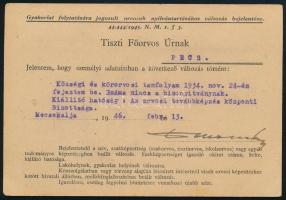 1946 (7. díjszabás) Levelezőlap 5 db bélyeggel