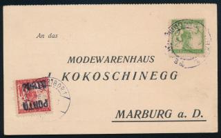 ~1920 Levelezőlap portózva, "MARIBOR"