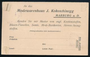 ~1920 Levelezőlap portózva, "MARIBOR"