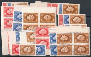 1949 UPU sor variációi stecklapon, közte négyestömbök is (kb 40.000)