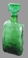 Designer anyagában színezett zöld whiskey üveg, hibátlan, m: 28 cm