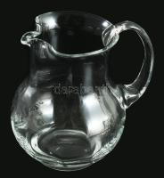 Fújt üveg vizes / boros kancsó, hibátlan, m: 21,5 cm