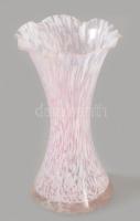 Opálosan színezett üveg váza, hibátlan, m: 20,5 cm