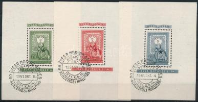1951 80 éves a magyar bélyeg blokksor alkalmi bélyegzéssel (51.000)