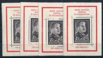 1953 4 db Sztálin blokk (28.000)
