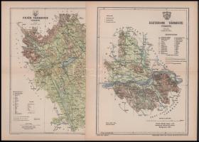 ca 1910 Vármegye térképek. Posner Károly. 24x30 cm Somogy, Esztergom, Fejér, Veszprém