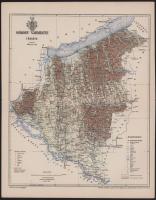 ca 1910 Vármegye térképek. Posner Károly. 24x30 cm Somogy, Esztergom, Fejér, Veszprém