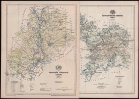ca 1910 Vármegye térképek. Posner Károly. 24x30 cm Csongrád, Csanád, Torontál, Szolnok