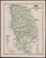 ca 1910 Vármegye térképek. Posner Károly. 24x30 cm Csongrád, Csanád, Torontál, Szolnok
