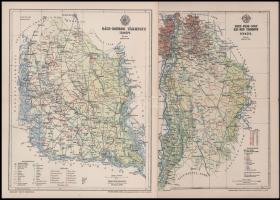 ca 1910 Vármegye térképek. Posner Károly. 24x30 cm Pest-Pilis, Bács-Bodrog, Szerém, Mo. közig térkép...