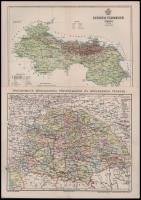 ca 1910 Vármegye térképek. Posner Károly. 24x30 cm Pest-Pilis, Bács-Bodrog, Szerém, Mo. közig térkép...
