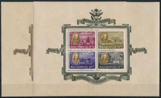 1947 Roosevelt blokkpár (35.000) (ráncok, sarokhiba / creases, corner fault)