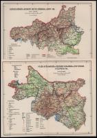 ca 1920 Vármegye térképek 24x30 cm Borsod, Heves, Szabolcs, Hajdú