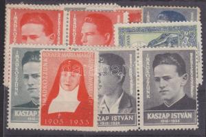 14 db magyar egyházi témájú levélzáró a 40-es évekből