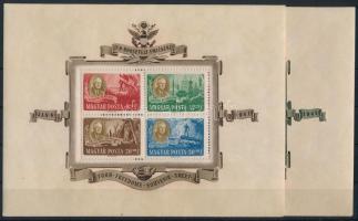 1947 Roosevelt blokkpár (70.000) (folt, ráncok, sarokhiba / spot, creases, corner fault)