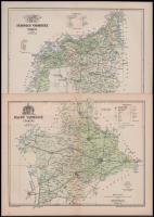 ca 1920 Vármegye térképek 24x30 cm Hajdu, Szabolcs, Heves, Borsod