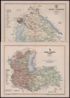 ca 1920 Vármegye térképek 24x30 cm Győr, Komárom, Moson, Sopron