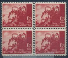 1941/1942 Mi 47 négyestömb középen függőlegesen dupla fogazással