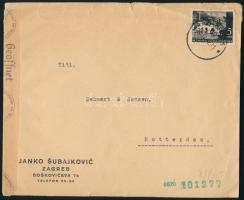 Horvátország 1942 Cenzúrázott levél Mi 55 bérmentesítéssel