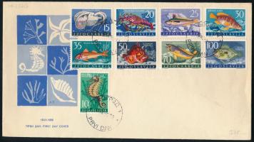1956 Mi 795-803 sor FDC-n