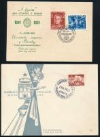1950-51 Mi 621 FDC-n + Mi 658-659 sor FDC-n