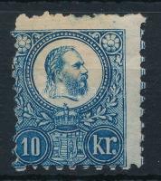 1871 Réznyomat 10kr látványosan elfogazva (megsárgult falcnyom / yellowish hinge remainder) (min 140...