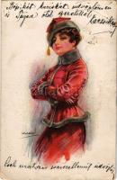 1920 Lady art postcard. ERKAL No. 324/2. s: Usabal (EB)