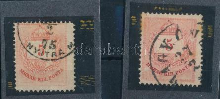 1874 5kr I. + 5kr klf vésésjavításokkal (ex Visnya)