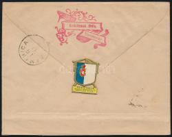 1895 5kr díjjegyes boríték 2 x 1kr + 5kr + 8kr kiegészítéssel túlsúlyos ajánlott levélként, szép és ...