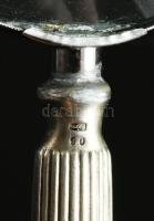 Art deco jelzett ezüstözött nagyító, h: 23 cm