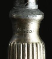 Art deco jelzett ezüstözött nagyító, h: 23 cm