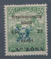 Nyugat-Magyarország (II.) 1921 Arató 50f luxus darab R! (MBA 16) Bodor vizsgálójellel