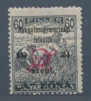 Nyugat-Magyarország (II.) 1921 Arató 60f (MBA 17) Bodor vizsgálójellel