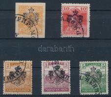 Ada magánkiadás 1919 5 db klf bélyeg, Bodor vizsgálójellel