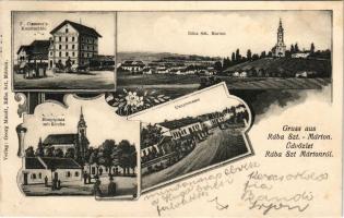 1907 Rábaszentmárton, Rába-Szt.-Márton, Németszentmárton, Sankt Martin an der Raab; Fő tér, templom,...
