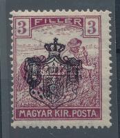 Pétervárad magánfelülnyomat 1919 Arató 3f bélyegen, ritkább mint a hasonló Ada, RRR! Bodor vizsgálój...